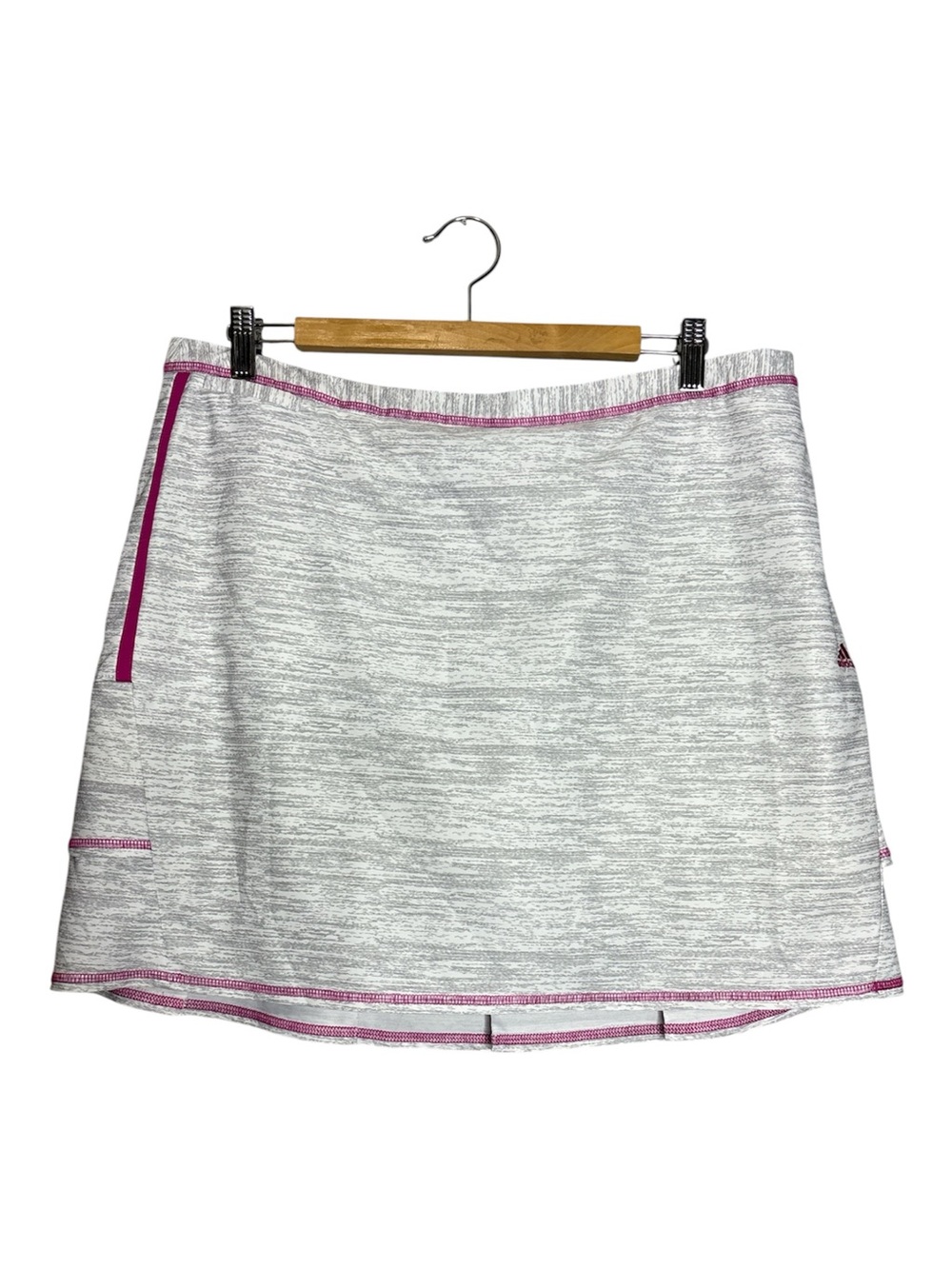 Adidas Climacool Skort White Gray Pink Side Zip Pleated Skort Skirt, size 12